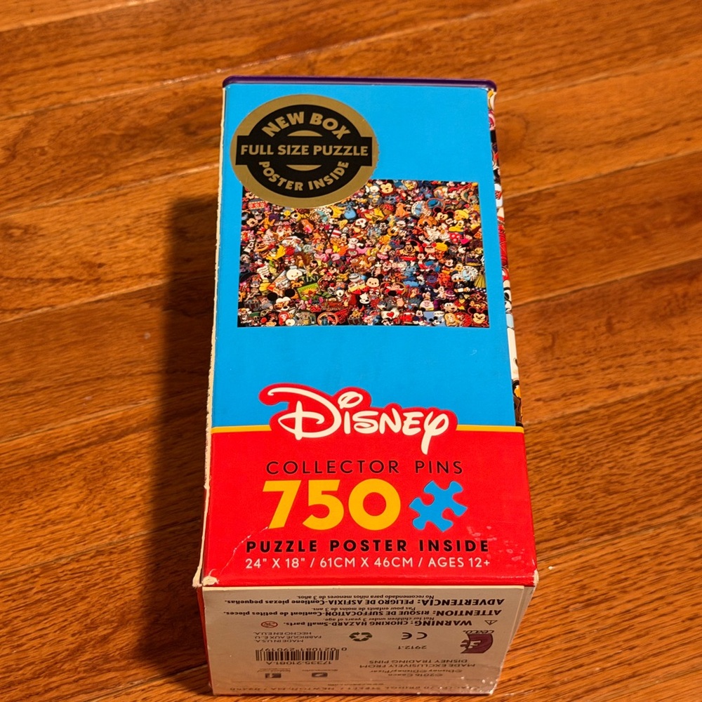 Disney Collector Pins 750 Puzzle - Blue & Red Box